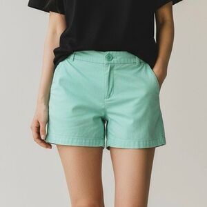 Crown & Ivy Pastel Green Caroline Chino Shorts 4 Preppy Beach Chic Resortwear